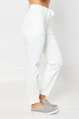 Judy Blue White Cuffed Jogger Jeans