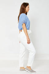 Judy Blue White Cuffed Jogger Jeans