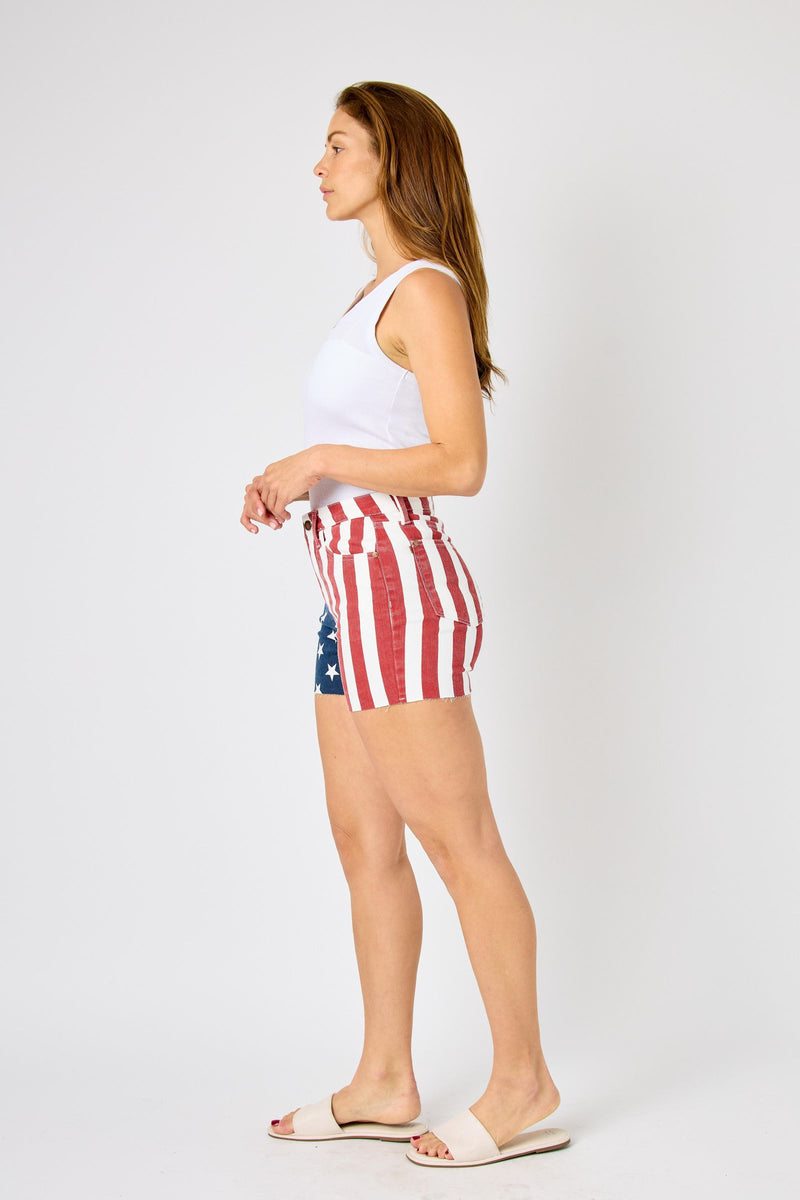 Judy Blue Stars and Stripes Shorts - Shop Amour Boutique