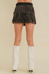 black rhinestone fringe skort - Pink Peach Boutique