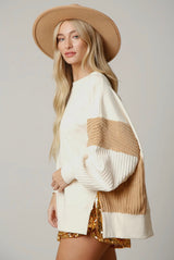 Women's Oversized Sweatshirt - Cream - Shop Amour Boutique