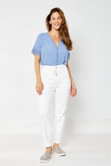 Judy Blue White Cuffed Jogger Jeans