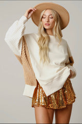 Women's Oversized Sweatshirt - Cream - Shop Amour Boutique