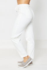 Judy Blue White Cuffed Jogger Jeans
