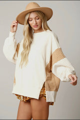 Women's Oversized Sweatshirt - Cream - Shop Amour Boutique