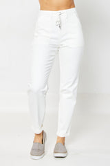 Judy Blue White Cuffed Jogger Jeans