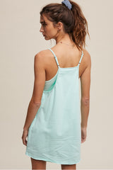 Sporty Mini Romper Dress - Pink and Aqua - Shop Amour Boutique