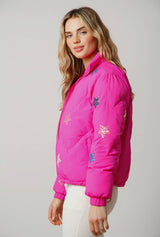 Pink Sequin Star Puff Jacket - Shop Amour Boutique