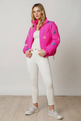 Pink Sequin Star Puff Jacket - Shop Amour Boutique