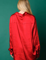 Red Satin Pajama Set - Shop Amour Boutique