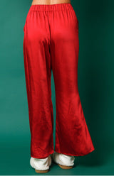 Red Satin Pajama Set - Shop Amour Boutique