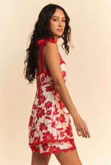 Red Bow Strap Romper