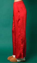 Red Satin Pajama Set - Shop Amour Boutique