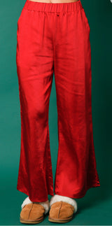 Red Satin Pajama Set - Shop Amour Boutique