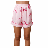 Candy Cane Satin Pajama Set - Pink - Shop Amour Boutique