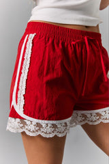 Lace Trim Game Day Shorts
