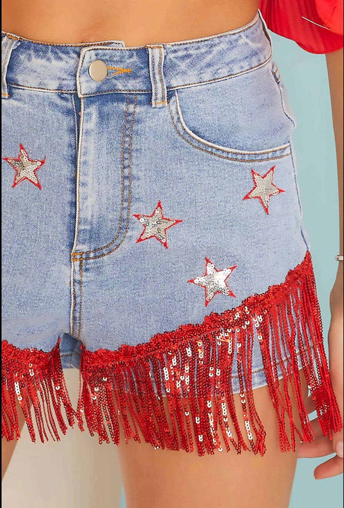 ★TWICE着★20SS★EYEEYE★DECOLORATION FRINGING DENIM SHORTS 트와이스 나연 | Decoloration Fringing Denim Shorts 옆선 배색