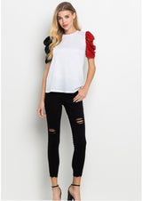 Sequin Puff Sleeve Top - Shop Amour Boutique
