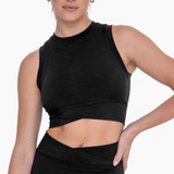 Black Crossover Active Top - Shop Amour Boutique