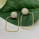 Glitter Top Hoop Earrings - Pink Peach Boutique