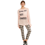 women's pink summer knit sweater - Pink Peach Boutique
