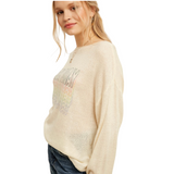 women's summer knit sweater cream - Pink Peach Boutique