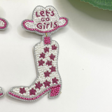 Let's Go Girls Beaded Boots - Pink Peach Boutique