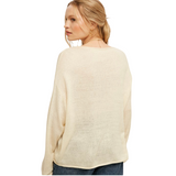 women's summer knit sweater cream - shop amour  boutique