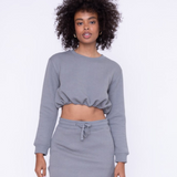 Quilted Long Sleeve Bubble Top - Pink Peach Boutique