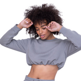Quilted Long Sleeve Bubble Top - Pink Peach Boutique