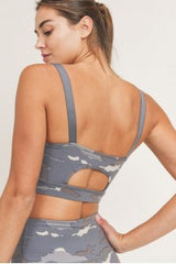 Blue Tundra Camo Sports Bra - Pink Peach Boutique