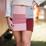 Color Block Corduroy Skirt - Mauve - Pink Peach Boutique