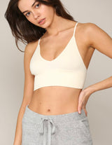 Cream Ribbed Seamless Brami Top - Pink Peach Boutique