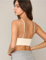 Cream Ribbed Seamless Brami Top - Pink Peach Boutique