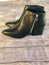 Black Pointy Toe Bootie - Pink Peach Boutique