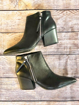 Black Pointy Toe Bootie - Pink Peach Boutique