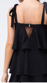 Just Give Me A Reason - Black Tiered Dress - Pink Peach Boutique