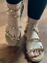 Forever Summer Studded Sandal - Taupe - Pink Peach Boutique