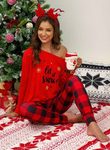 Let It Snow Loungewear - Red - Pink Peach Boutique