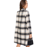 Black Plaid Coat - Pink Peach Boutique