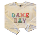Varsity Game Day Sweatshirt - White - Pink Peach Boutique