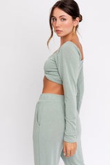 Jersey Travel Jogger Set - Sage - Pink Peach Boutique