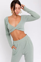 Jersey Travel Jogger Set - Sage - Pink Peach Boutique