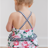 Rose Gingham Girls Tankini - Pink Peach Boutique