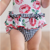 Rose Gingham Girls Tankini - Pink Peach Boutique