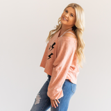 Lightning Bolt Cropped Sweatshirt - Pink Peach Boutique