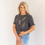 Lightning Bolt Vintage Tee - Grey - Pink Peach Boutique