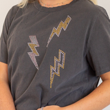 Lightning Bolt Vintage Tee - Grey - Pink Peach Boutique