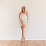 White Sequin Chiffon Shorts - Pink Peach Boutique