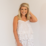 White Sequin Chiffon Top - Pink Peach Boutique